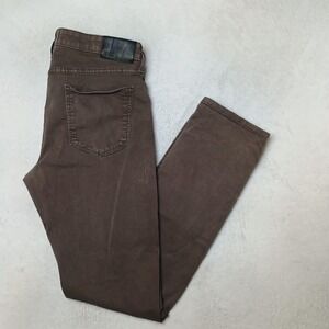 Paige Jeans Mens 34x33 Brown Lennox Tapered Slim Stretch Medium Wash Denim USA